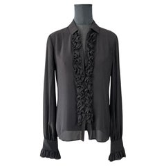 Vintage Yves Saint Laurent Sheer Tuxedo Blouse