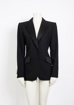 Vintage Yves Saint Laurent black Smoking Tuxedo jacket and skirt set