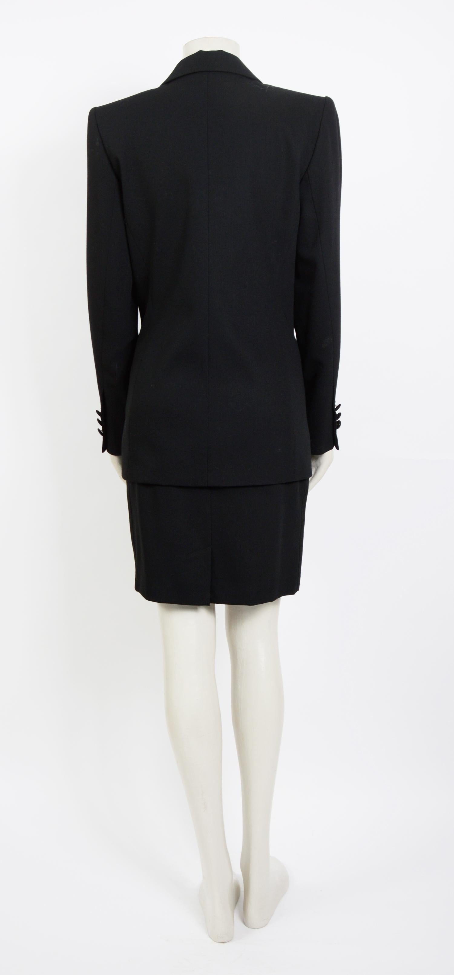 Black Vintage Yves Saint Laurent black Smoking Tuxedo jacket and skirt set
