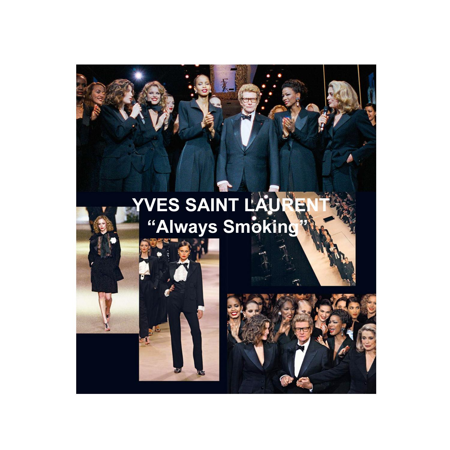 Vintage Yves Saint Laurent black Smoking Tuxedo jacket and skirt set 1