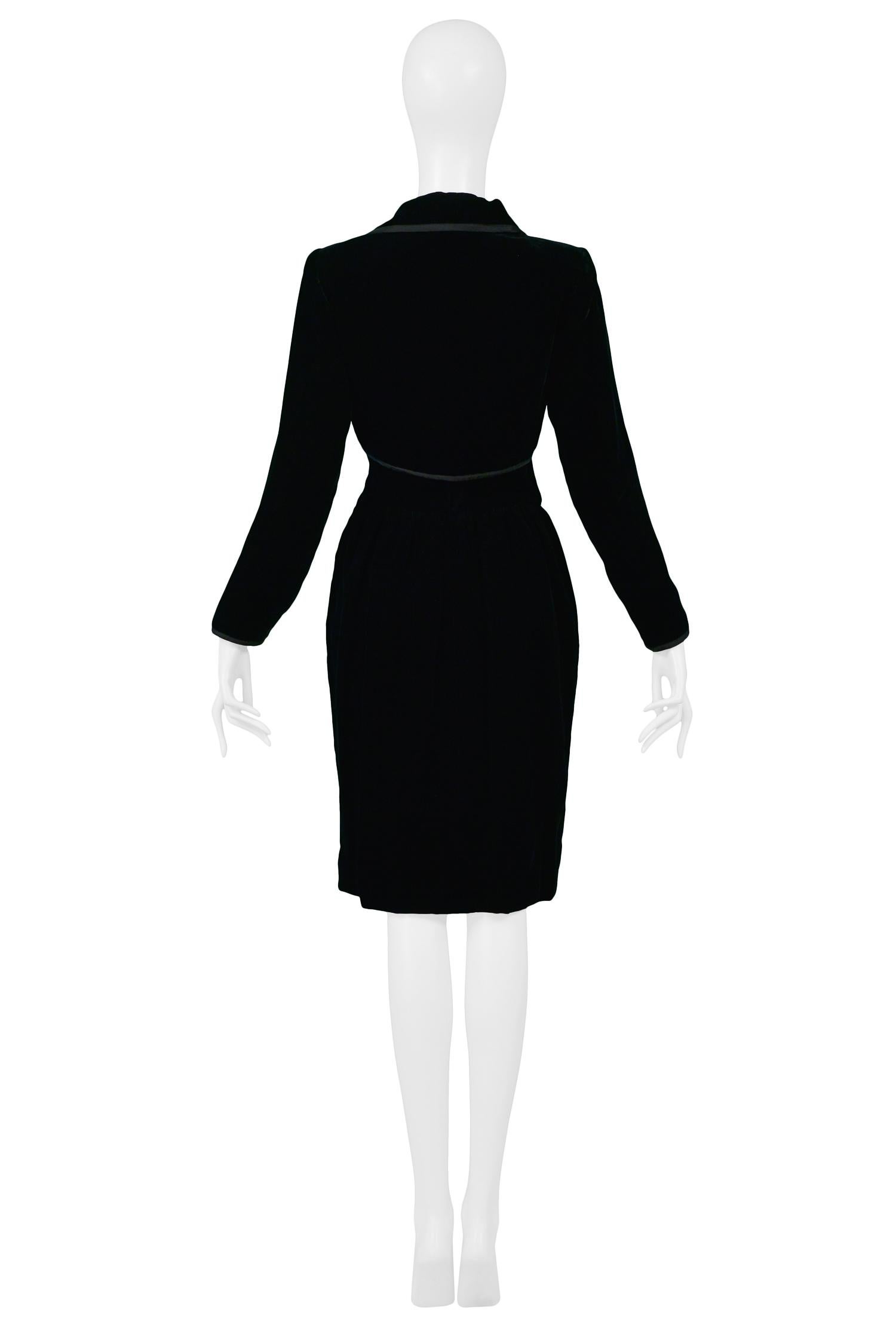 Women's Vintage Yves Saint Laurent Black Velvet Bolero & Dress Ensemble