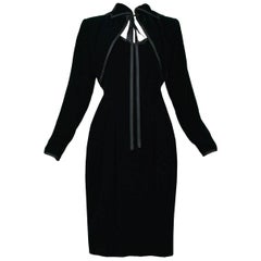 Vintage Yves Saint Laurent Black Velvet Bolero & Dress Ensemble