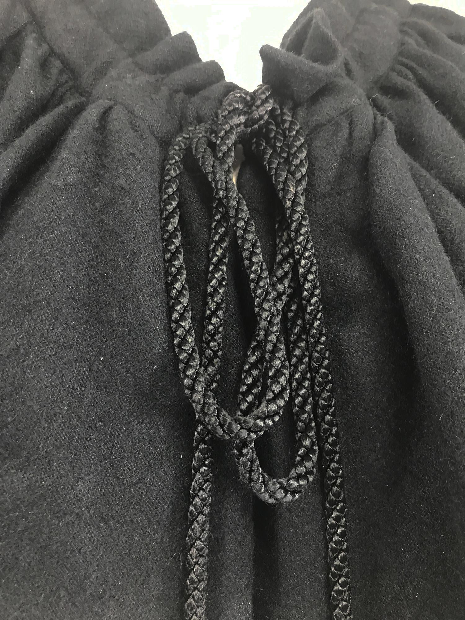 Vintage Yves Saint Laurent Black Wool Cape 1970s For Sale 9