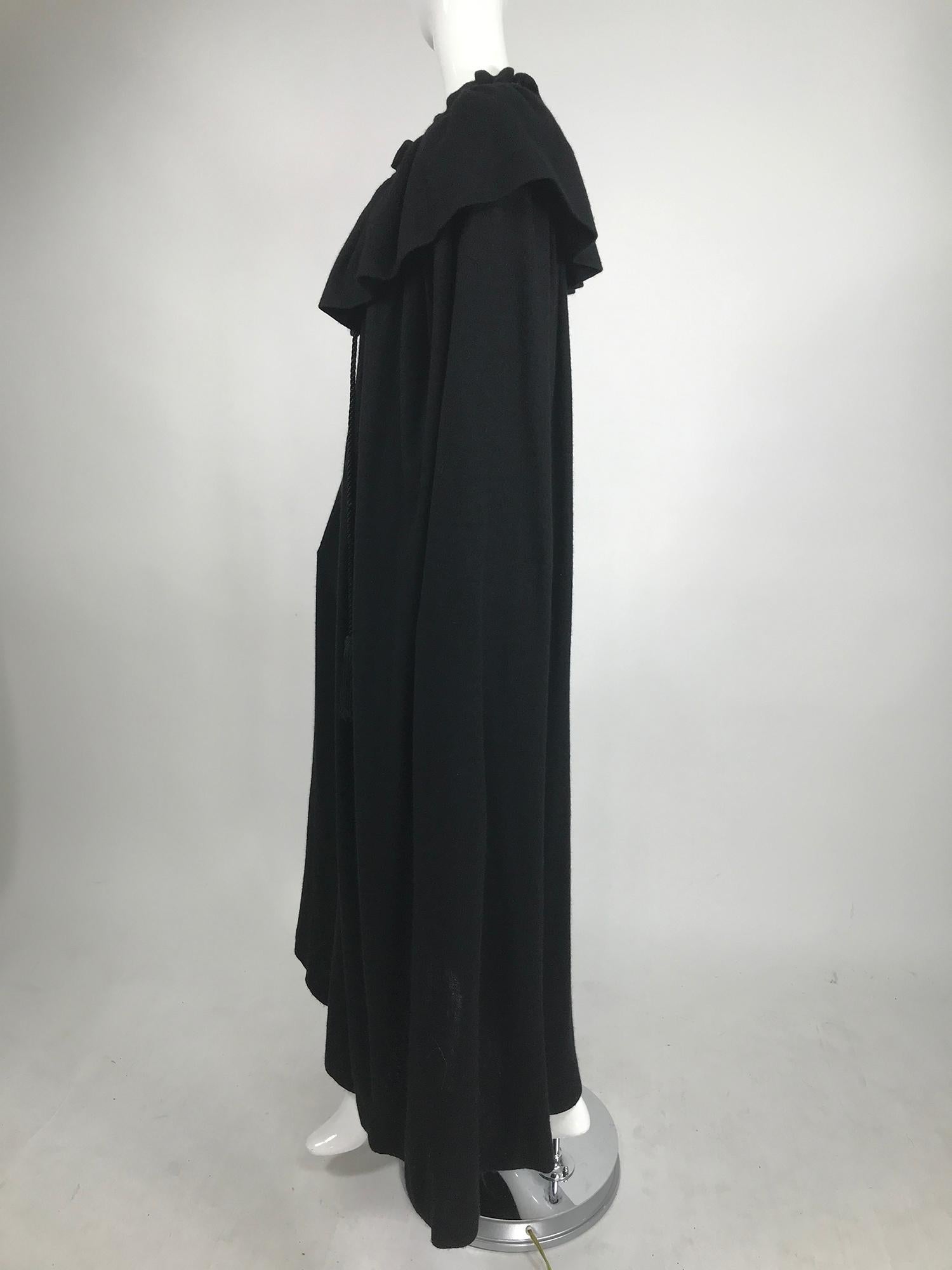 Women's or Men's Vintage Yves Saint Laurent Black Wool Cape 1970s For Sale