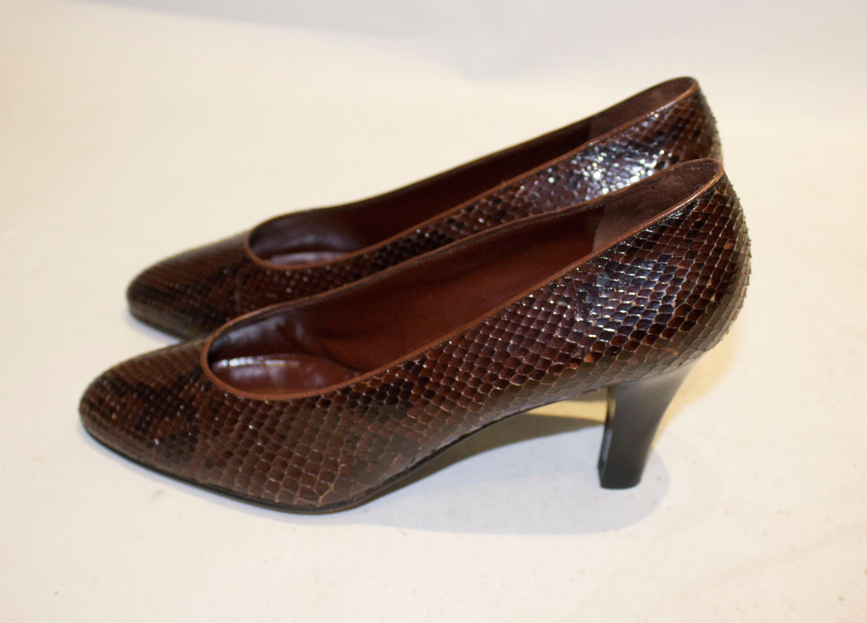 brown snakeskin shoes