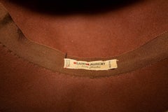 Vintage Yves Saint Laurent Brown Wool Hat with Leather Trim