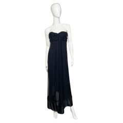 Vintage Yves Saint Laurent Bustier Dress in Silk, 1980s