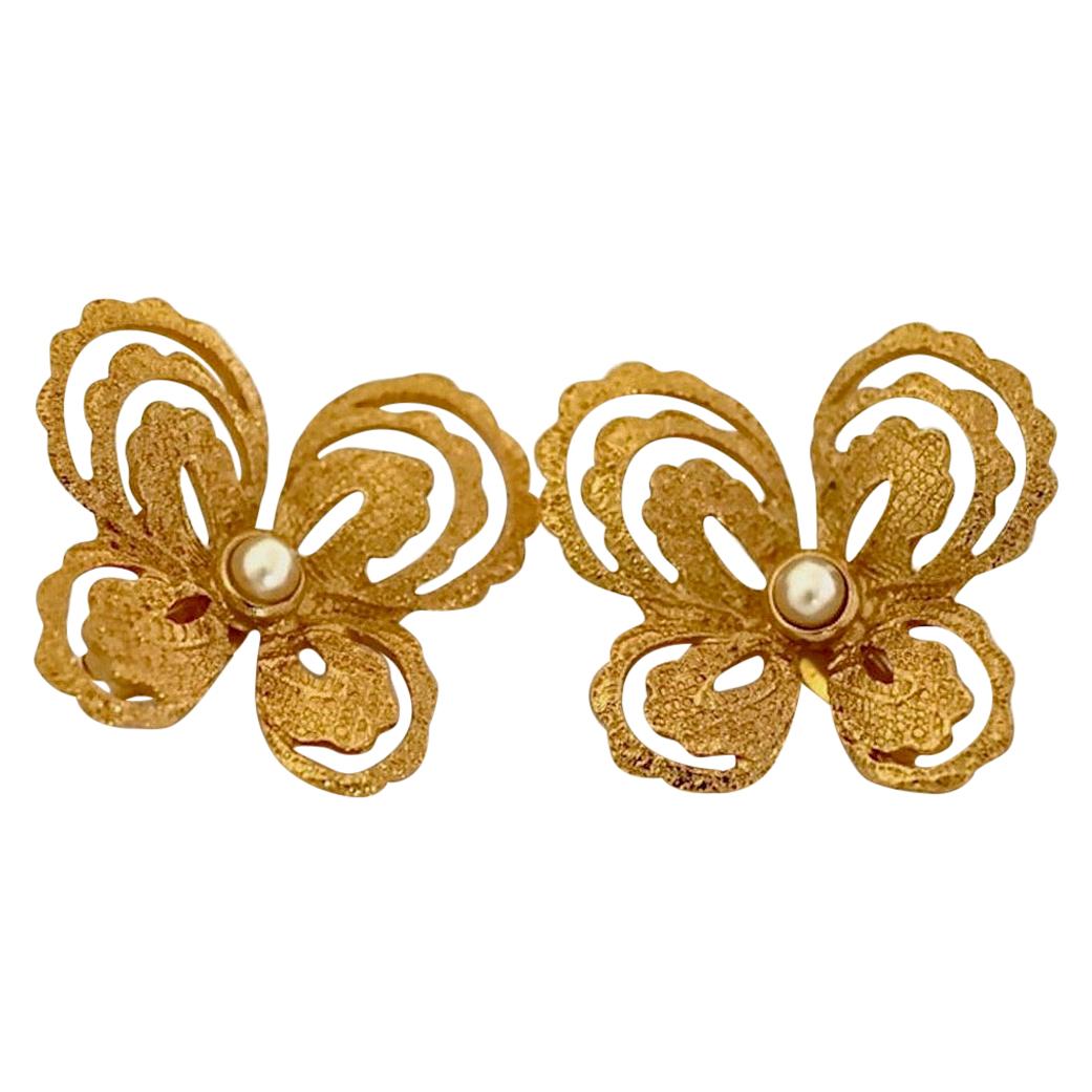 Vintage YVES SAINT LAURENT Butterfly Earrings by Robert Goossens