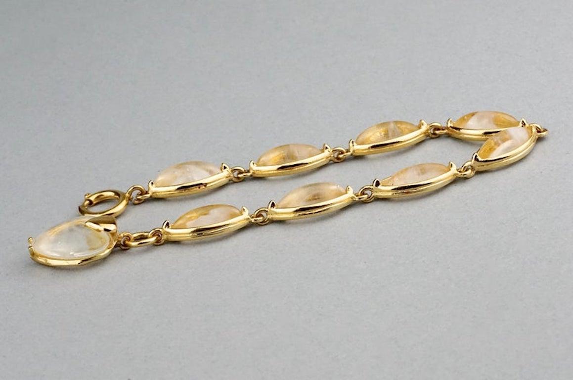 Women's Vintage YVES SAINT LAURENT by Robert Goossens Glass Crystal Heart Charm Bracelet