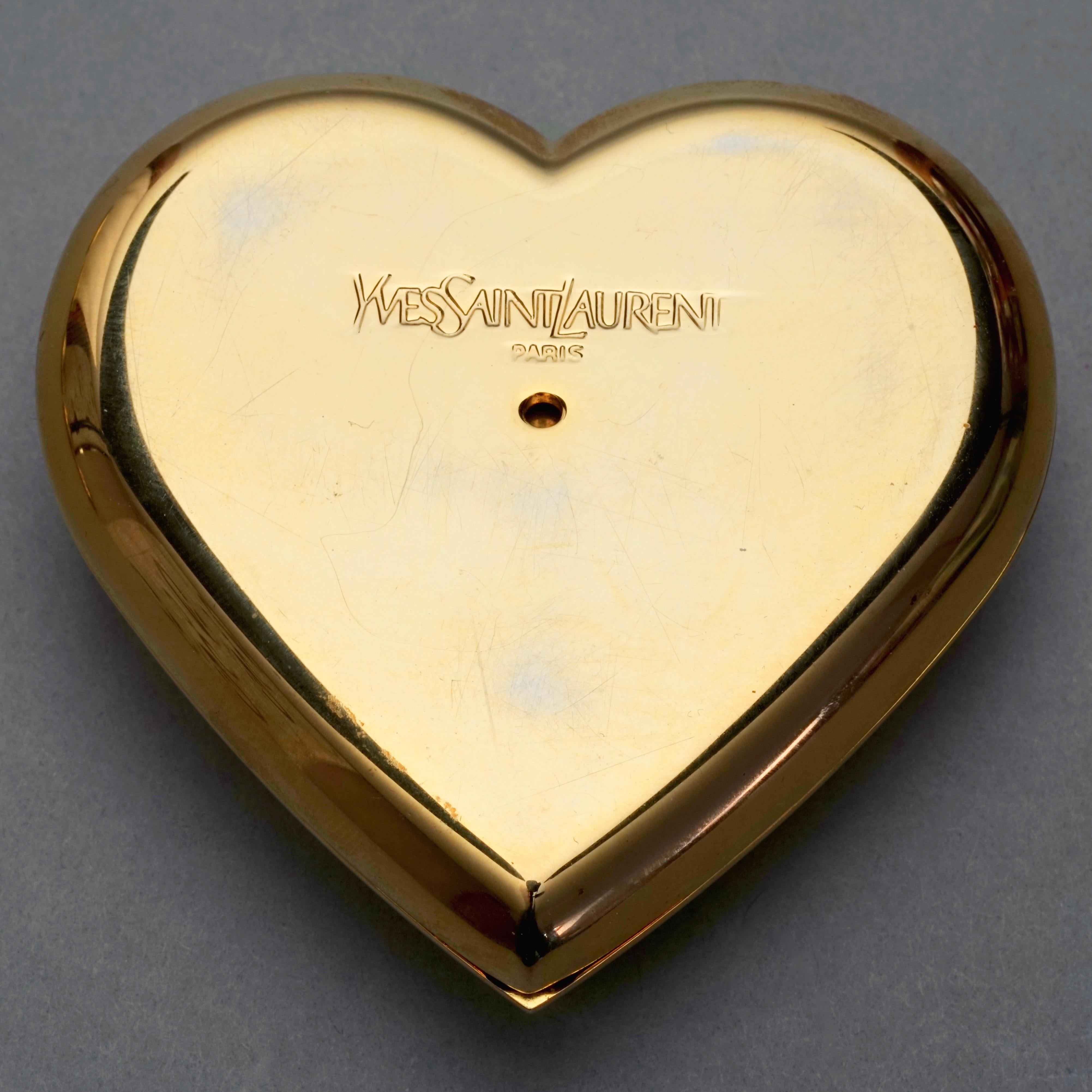 Vintage YVES SAINT LAURENT by Robert Goossens Heart Jewelled Compact Powder For Sale 1