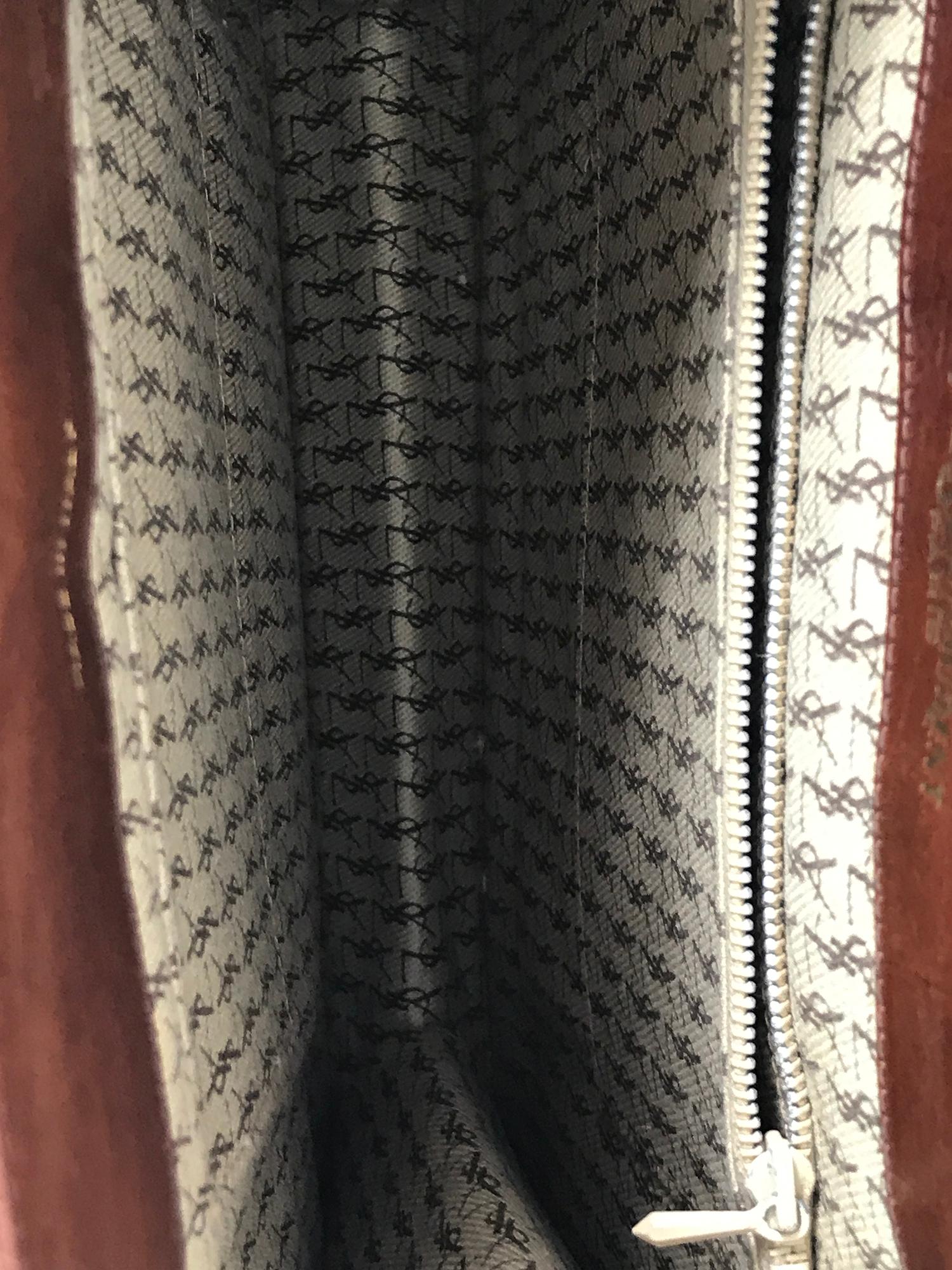 Vintage Yves Saint Laurent Caramel Leather Hand/Tote Bag 1970s 4