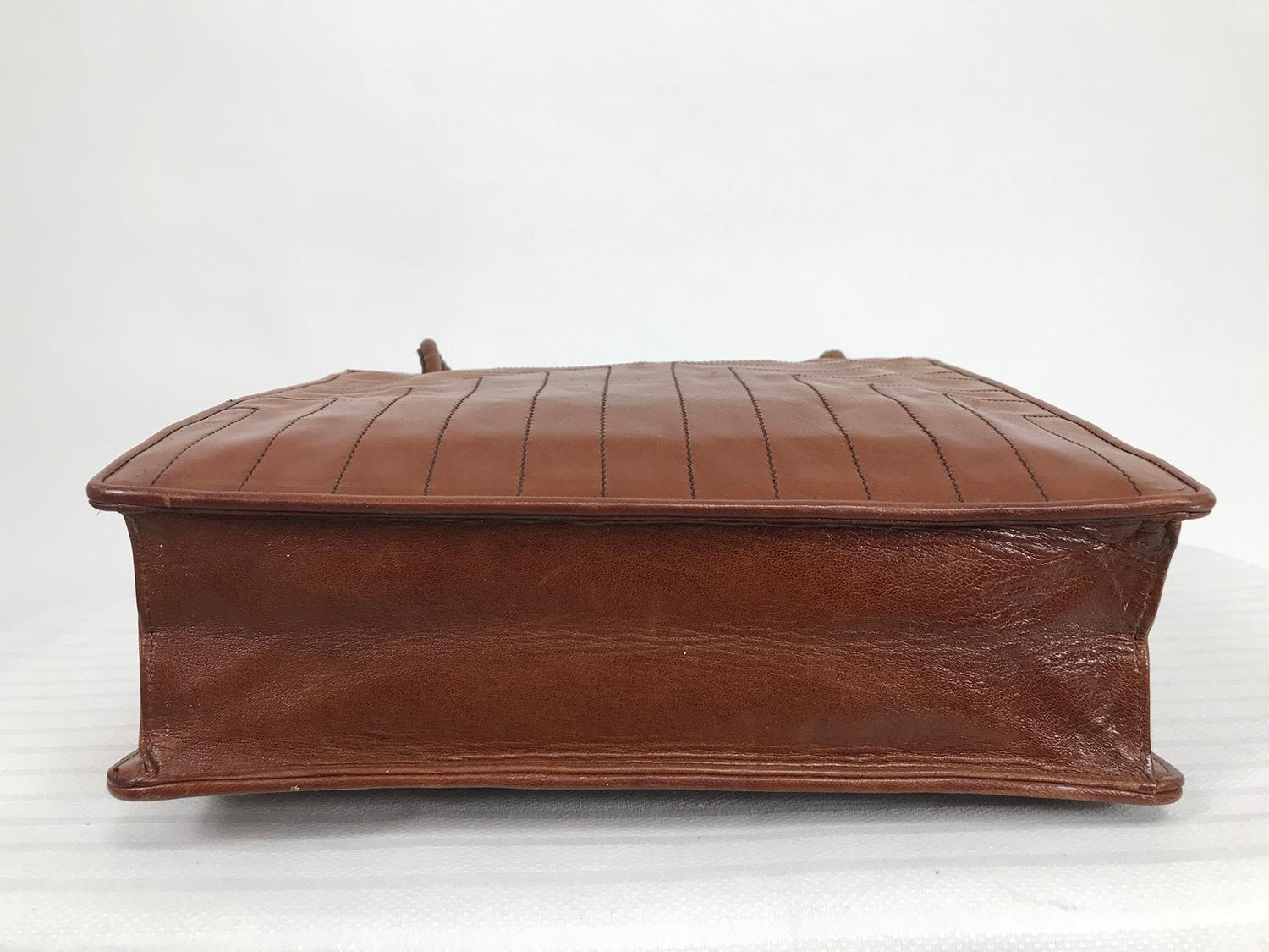 Vintage Yves Saint Laurent Caramel Leather Hand/Tote Bag 1970s 1