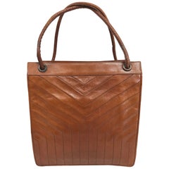 Vintage Yves Saint Laurent Caramel Leather Hand/Tote Bag 1970s