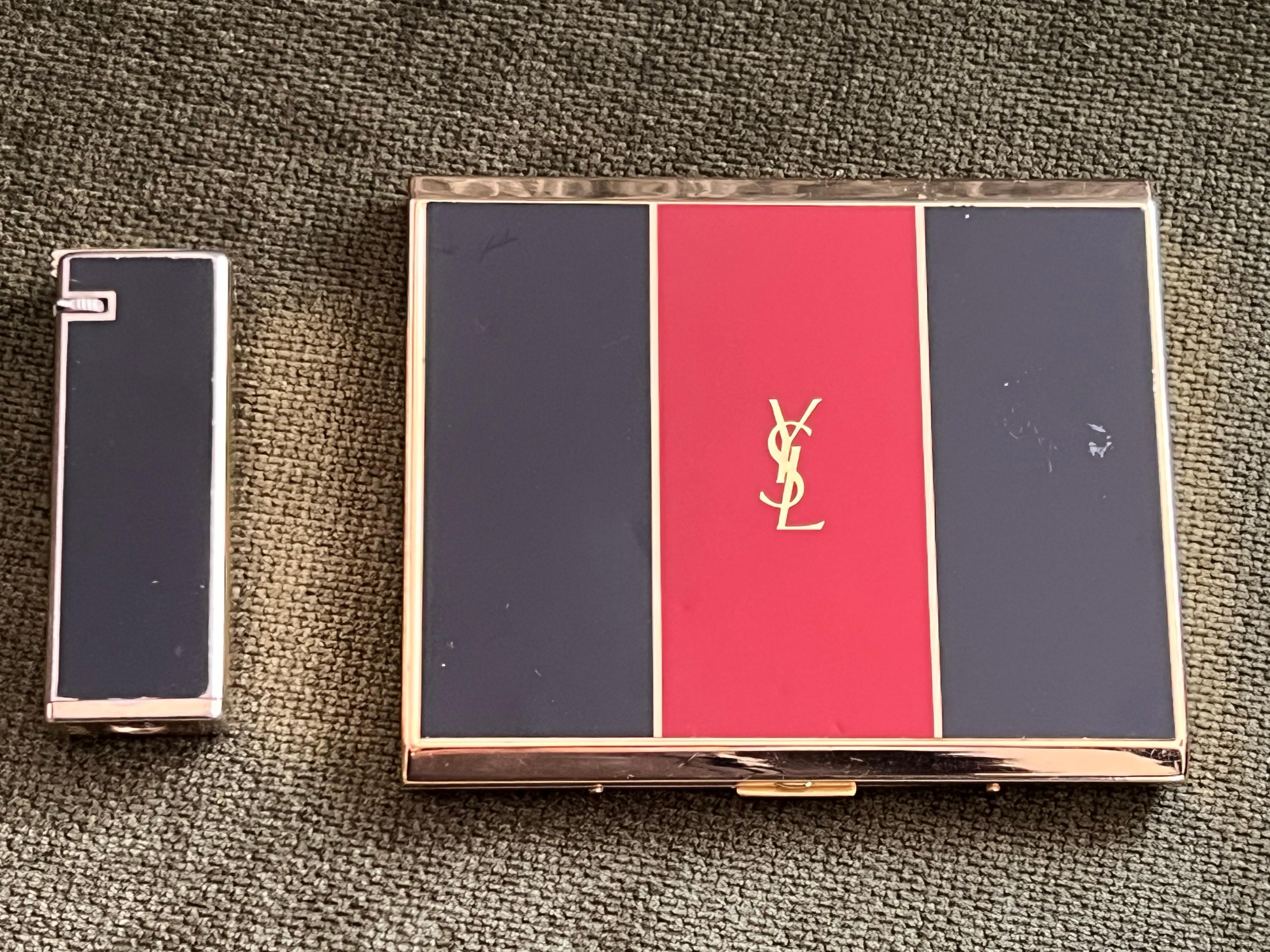 Vintage Yves Saint Laurent Zigarettenetui und Feuerzeug Set (Retro)