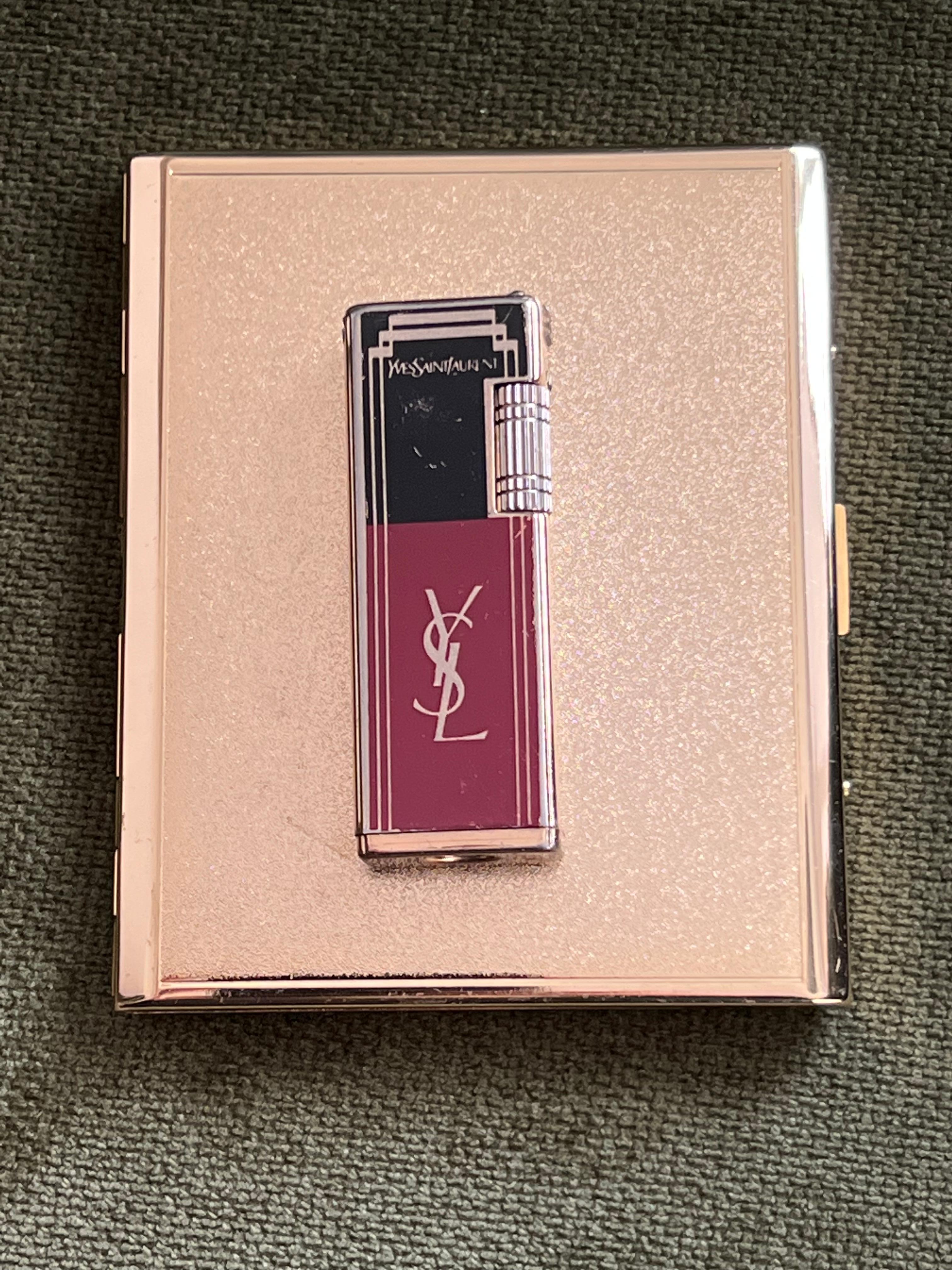 Vintage Yves Saint Laurent Zigarettenetui und Feuerzeug Set 2