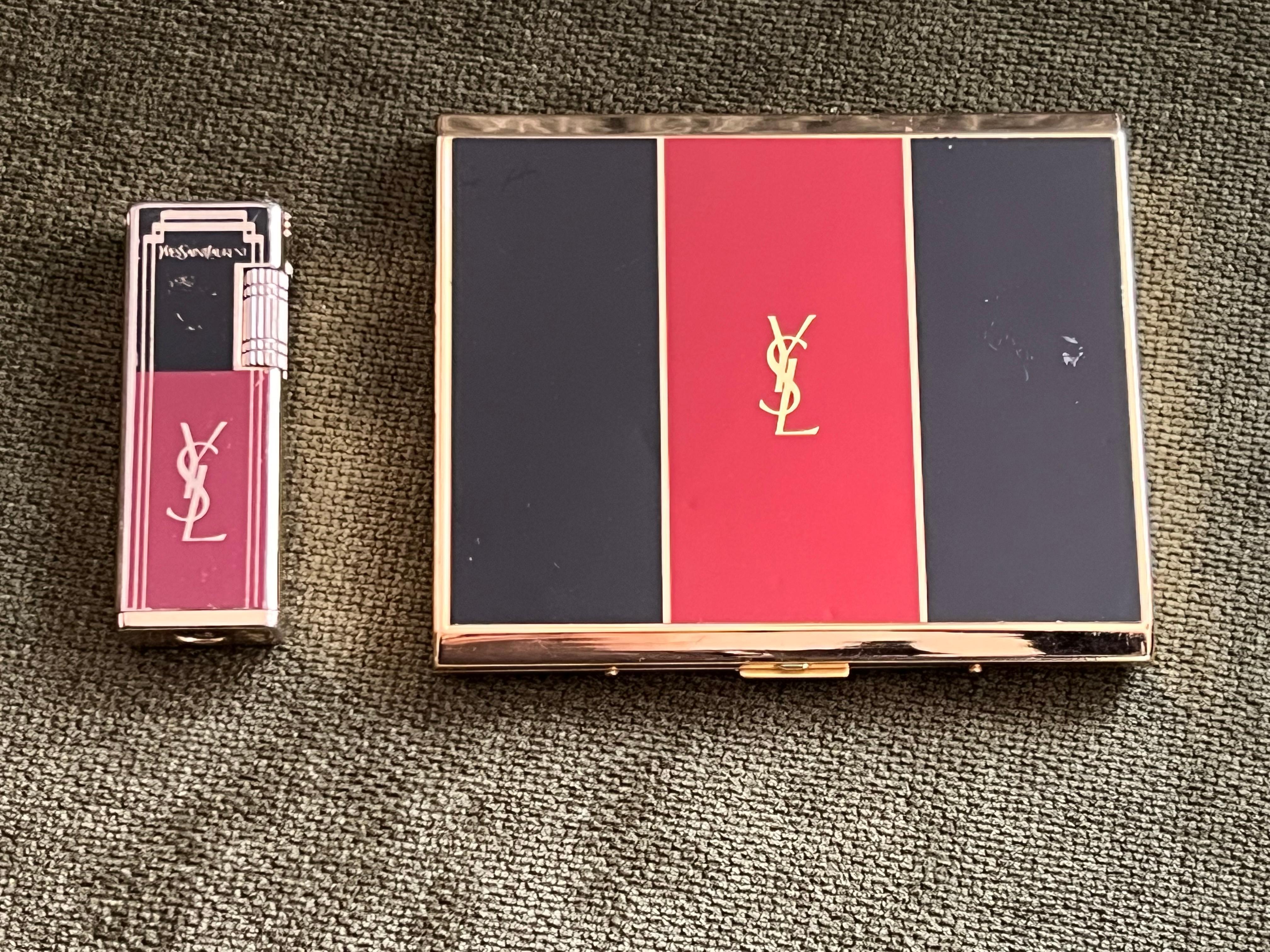 Vintage Yves Saint Laurent Zigarettenetui und Feuerzeug Set 3