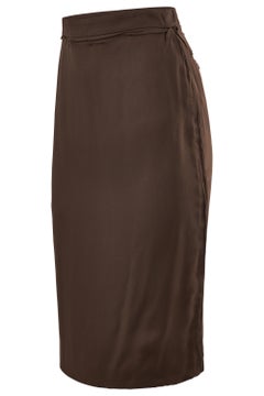 Vintage Yves saint Laurent Circa 2000's Brown Silk skirt
