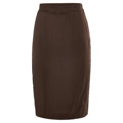 Vintage Yves Saint Laurent Circa 2000's Brown Silk skirt