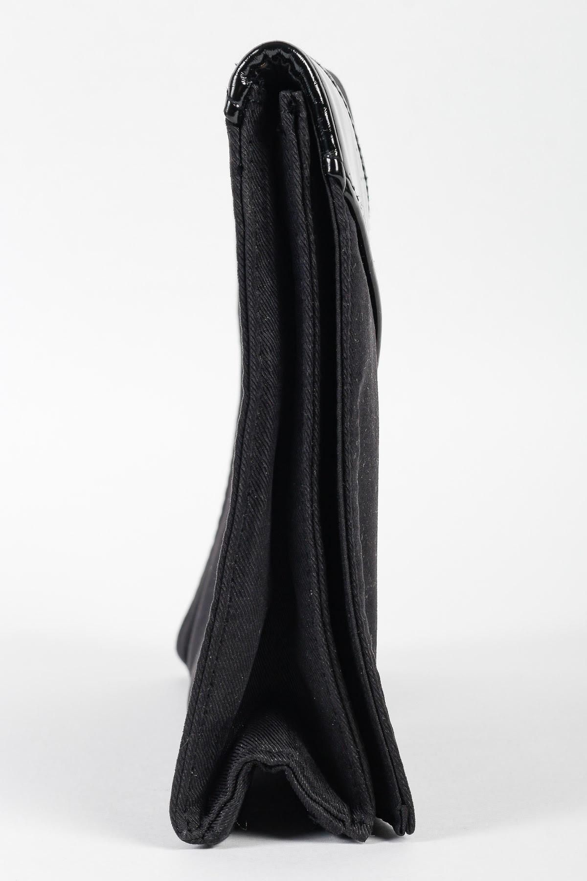 Vintage-Clutch von Yves Saint-Laurent, schwarzes Leder, 20. Jahrhundert. (Moderne) im Angebot