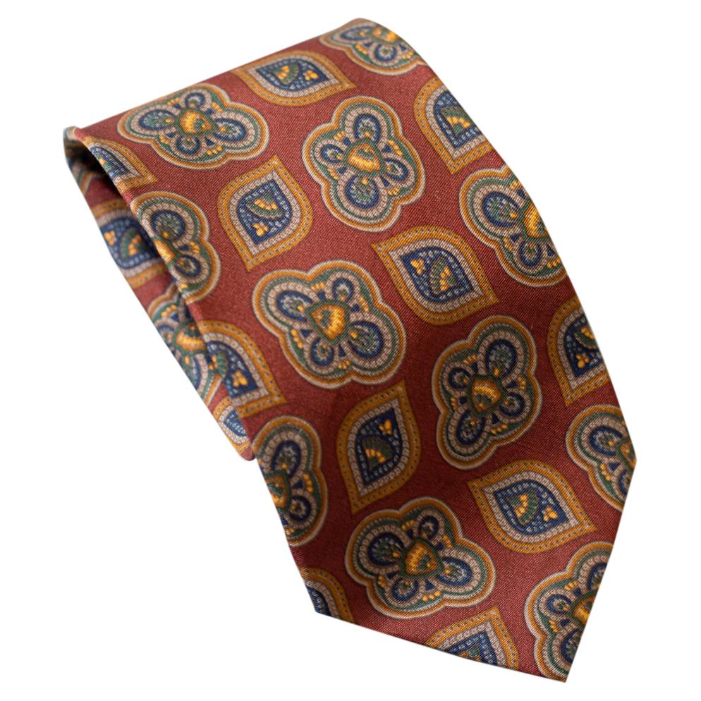 Vintage Yves Saint Laurent decorated all-silk tie  For Sale