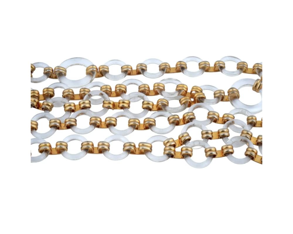 Beige Vintage Yves Saint Laurent Double Disc Chain Belt