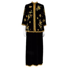 Vintage Yves Saint Laurent 
Dream of Asia
 Velvet Ensemble with Lesage Beading