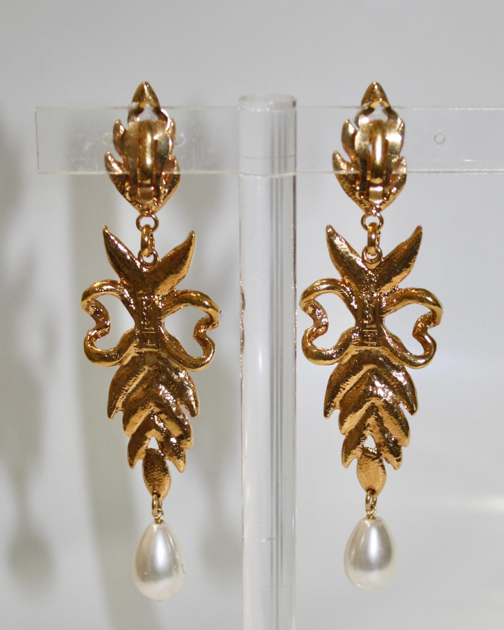 Baroque Vintage Yves Saint Laurent Drop Earrings 