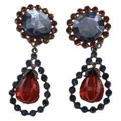 Vintage Yves Saint Laurent Dropped Glass earings