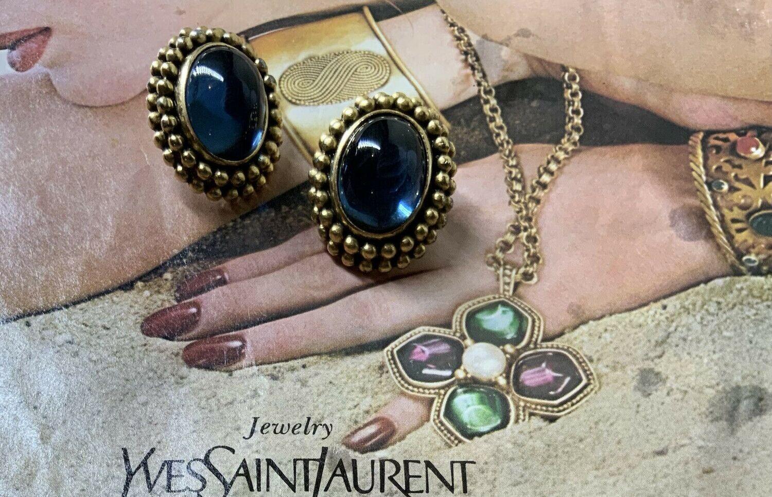 Vintage Yves Saint-Laurent earrings, resin and gold metal Perfect vintage condition
