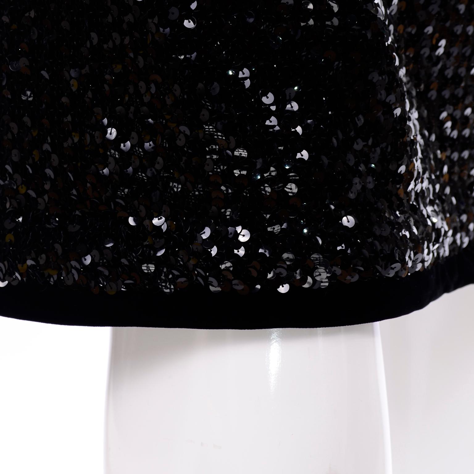 Women's Vintage Yves Saint Laurent Evening Dress Alternative Black Skirt Suit W/ Sequins