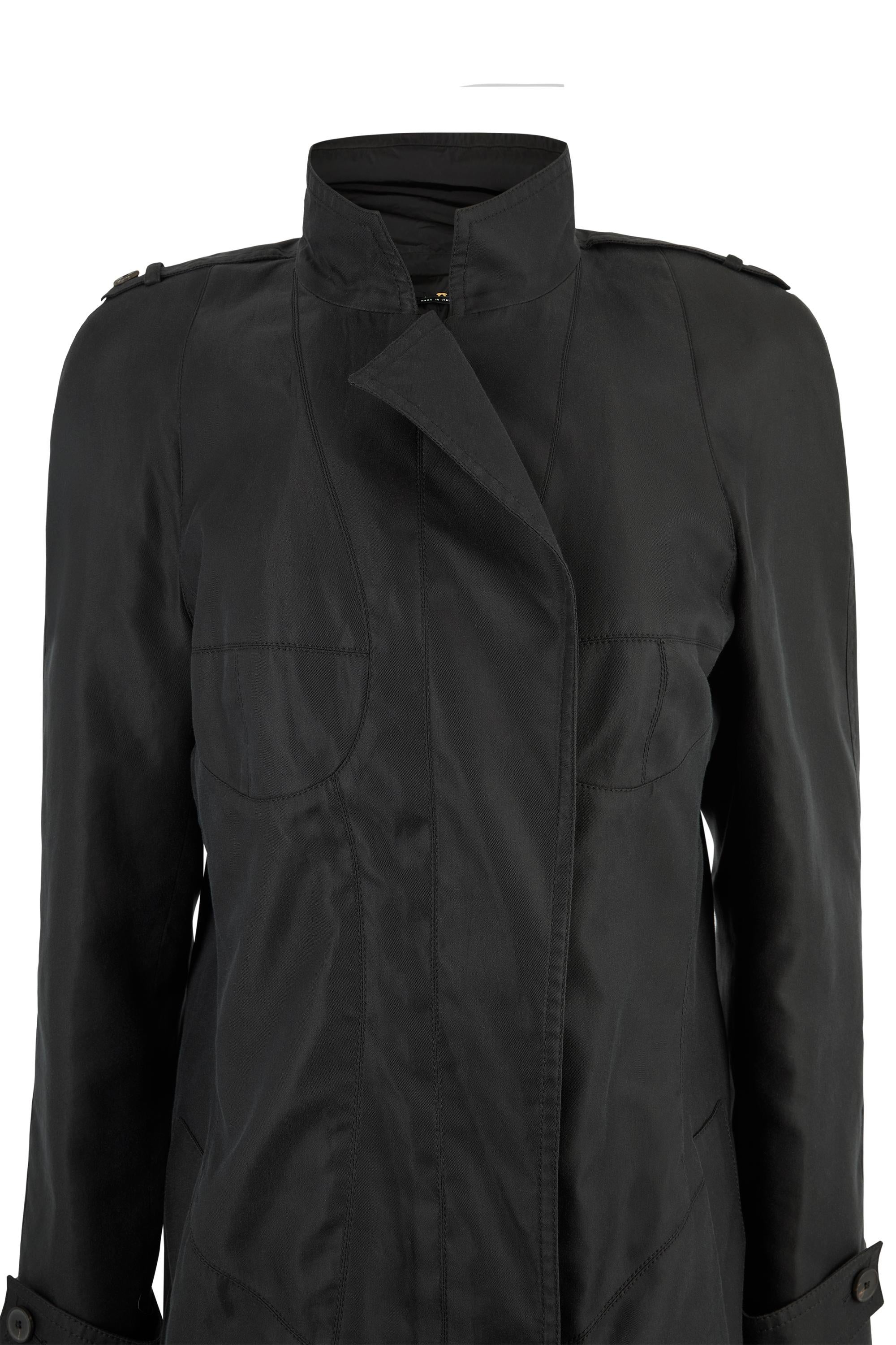 Vintage Yves Saint Laurent F/W 2003 Schwarzer Trenchcoat im Zustand „Hervorragend“ im Angebot in London, GB