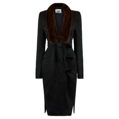Vintage Yves Saint Laurent F/W 2004 Black Wool & Silk Longline Coat
