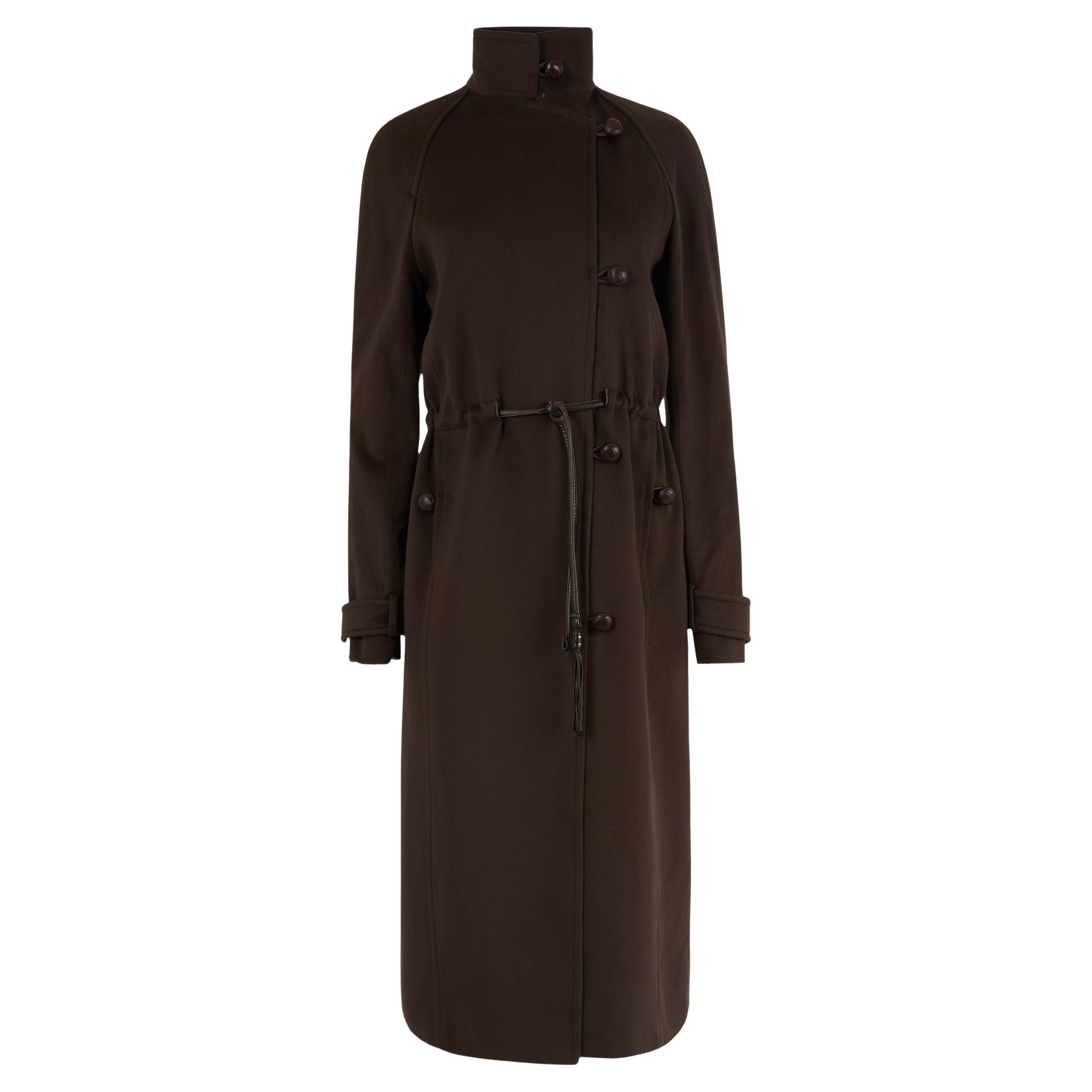 Vintage Yves Saint Laurent A/I 2004 Cappotto in lana marrone