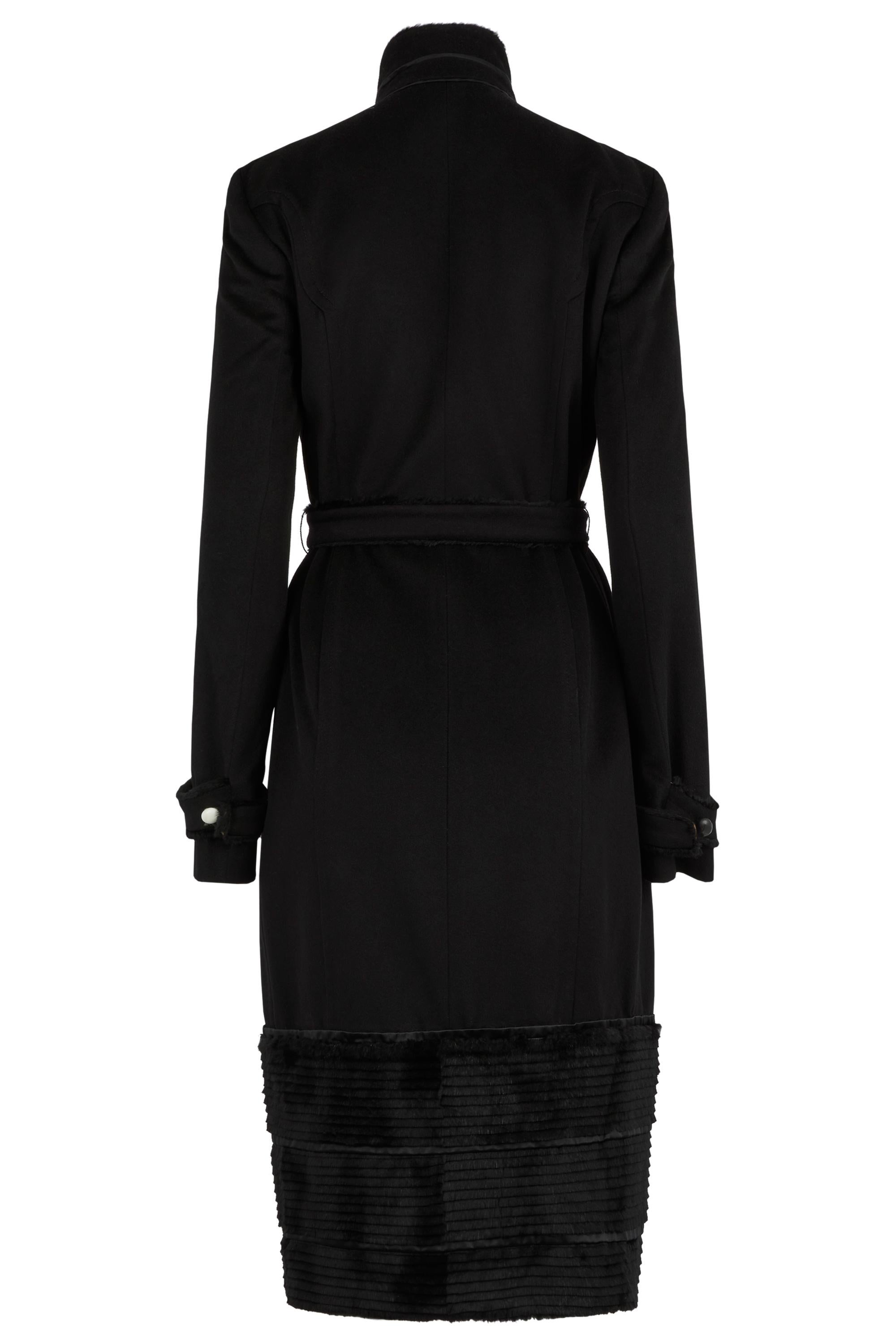 Vintage Yves Saint Laurent F&F Vintage 2004 Runway Wool & Mink Coat Bon état - En vente à London, GB