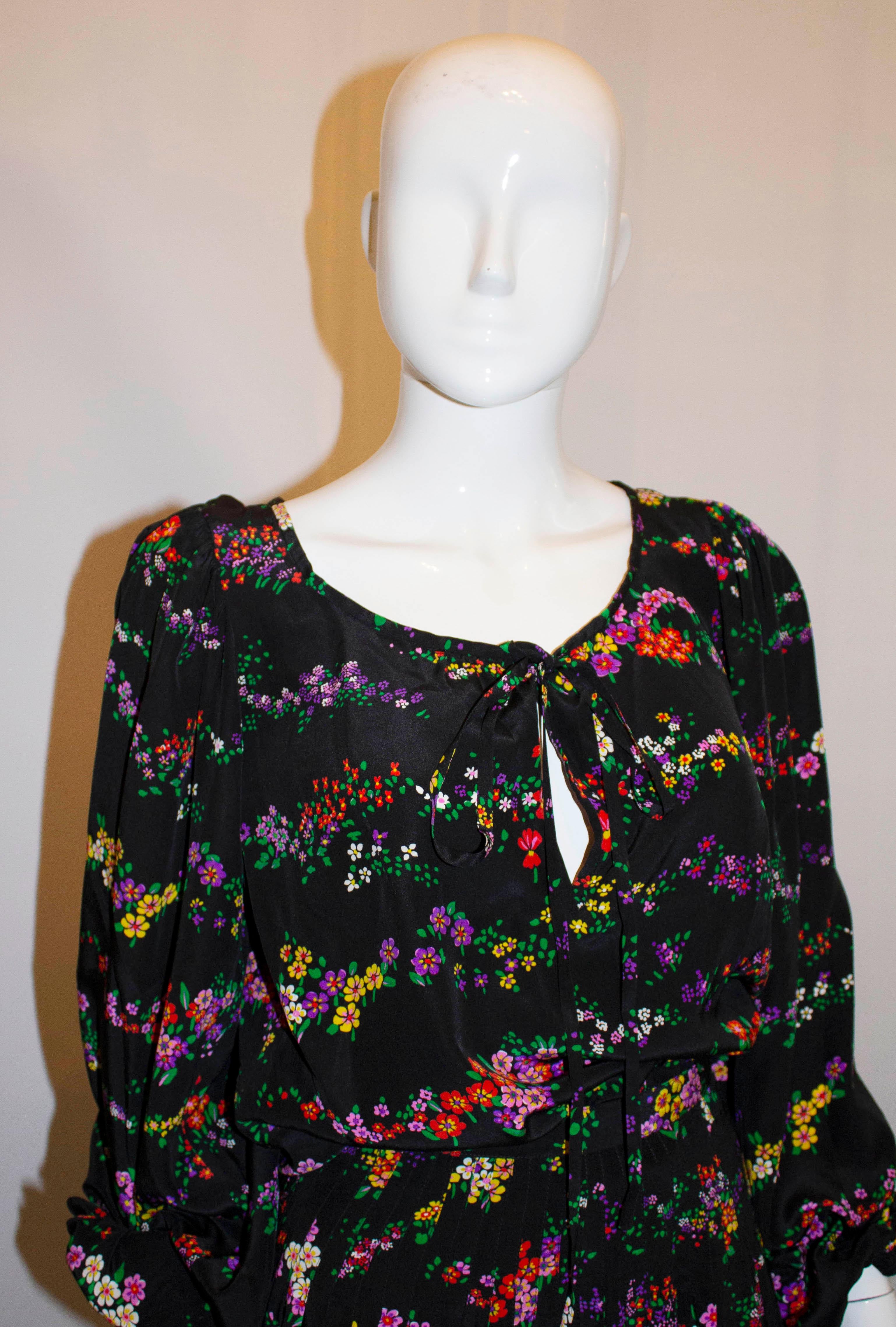 Vintage Yves Saint Laurent Floral Top In Good Condition In London, GB