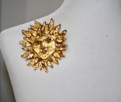 Vintage Yves Saint Laurent For Goossens Sun Brooch