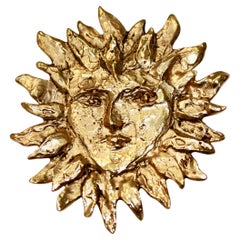 Vintage Yves Saint Laurent For Goossens Sun Brooch