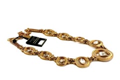 Vintage YVES SAINT LAURENT Geometric Rhinestone Necklace