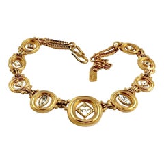Vintage YVES SAINT LAURENT Geometric Rhinestone Necklace