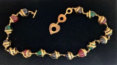 Vintage Yves Saint Laurent Gold and Glass Bead Necklace