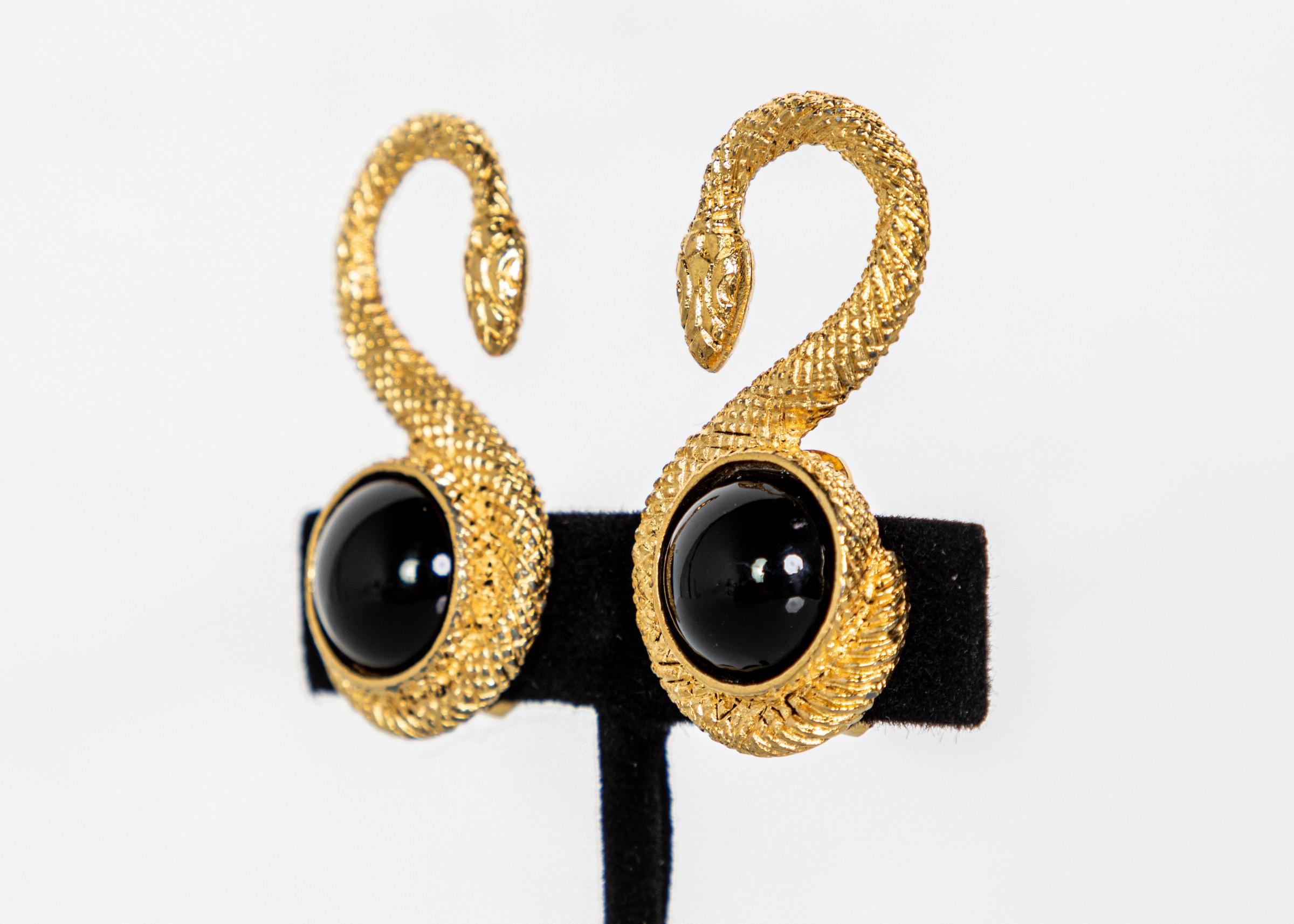 butterfly swan and snake earrings