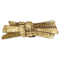 Vintage Yves Saint Laurent Gold Plated Bow Brooch