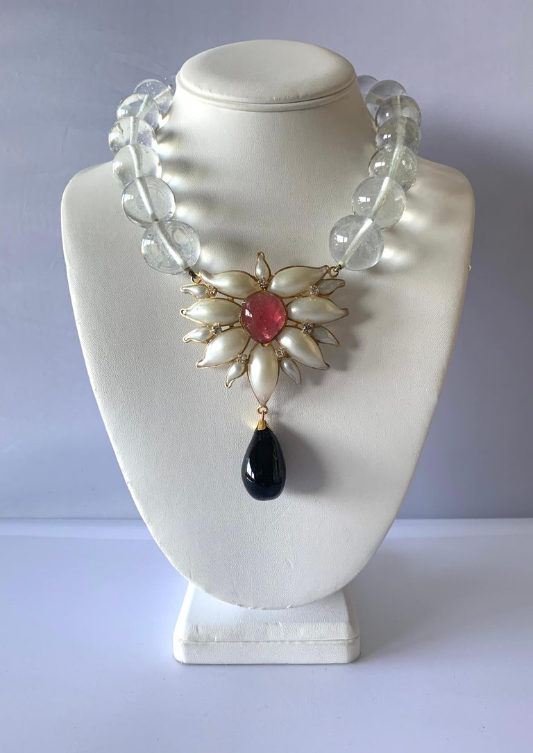Vintage Yves Saint Laurent Haute Couture Mughal Necklace  In Excellent Condition For Sale In Palm Springs, CA
