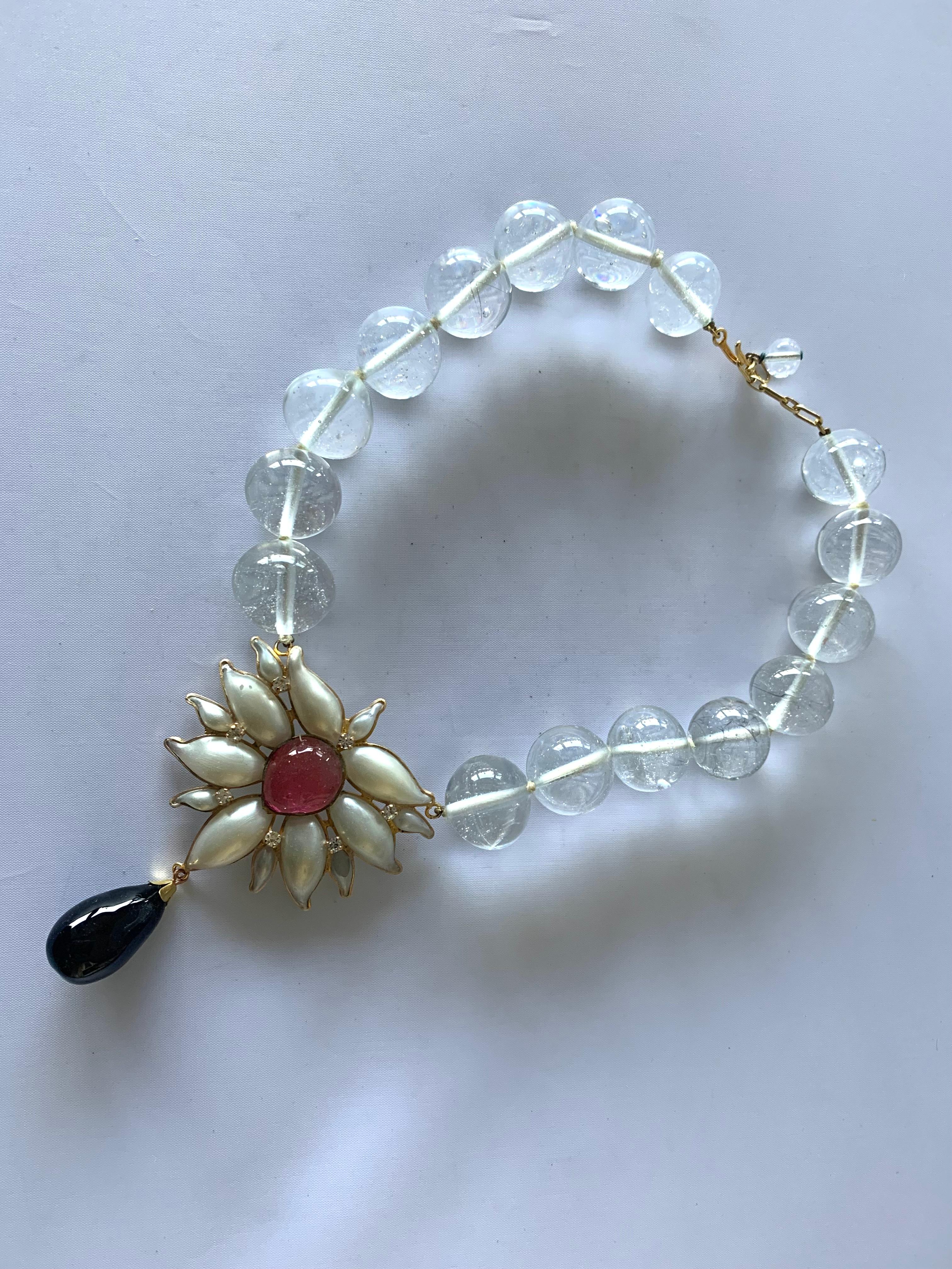 Vintage Yves Saint Laurent Haute Couture Mughal Necklace In Excellent Condition In Palm Springs, CA