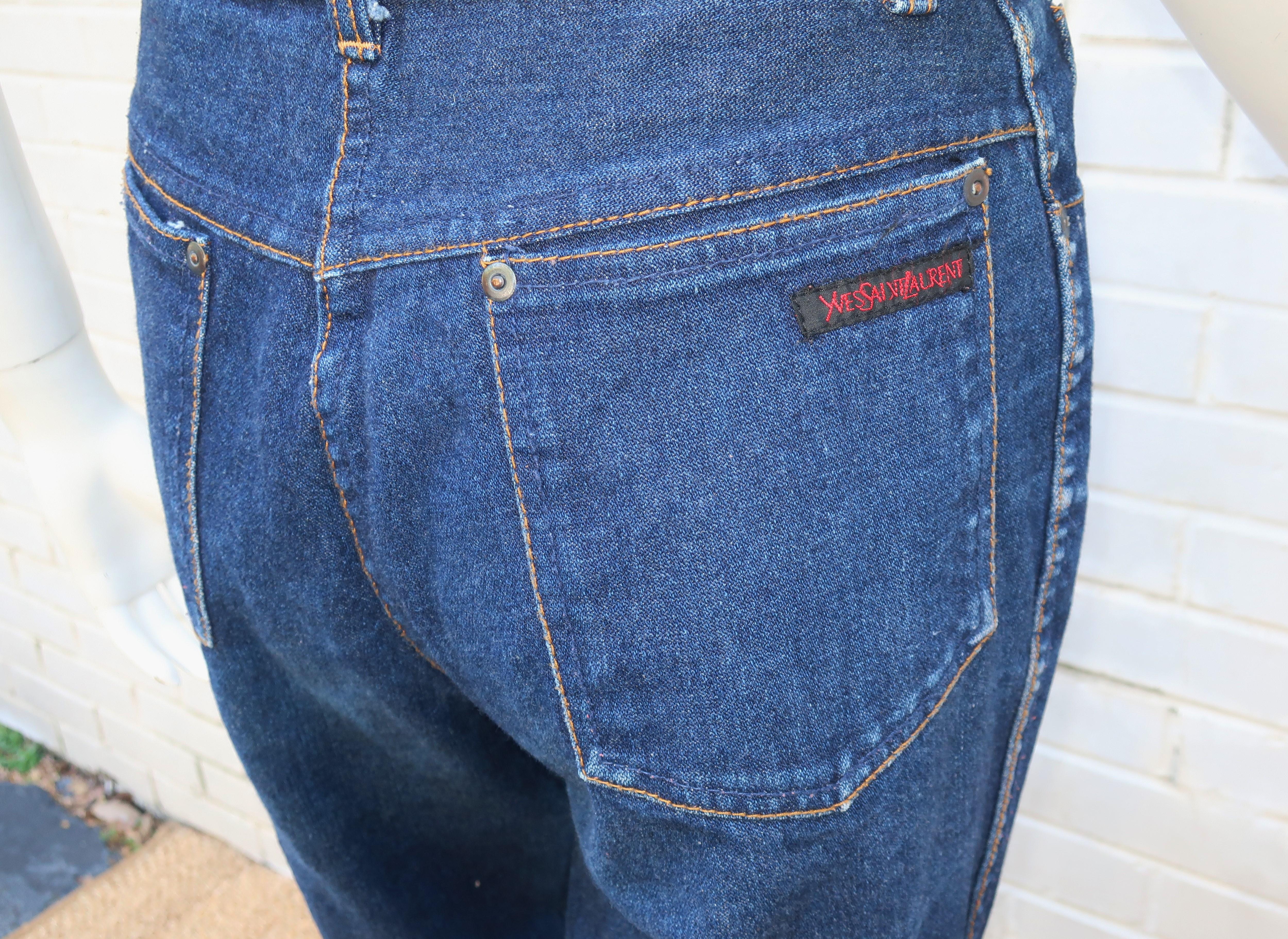 Vintage Yves Saint Laurent High Rise Blue Jeans Pants 3