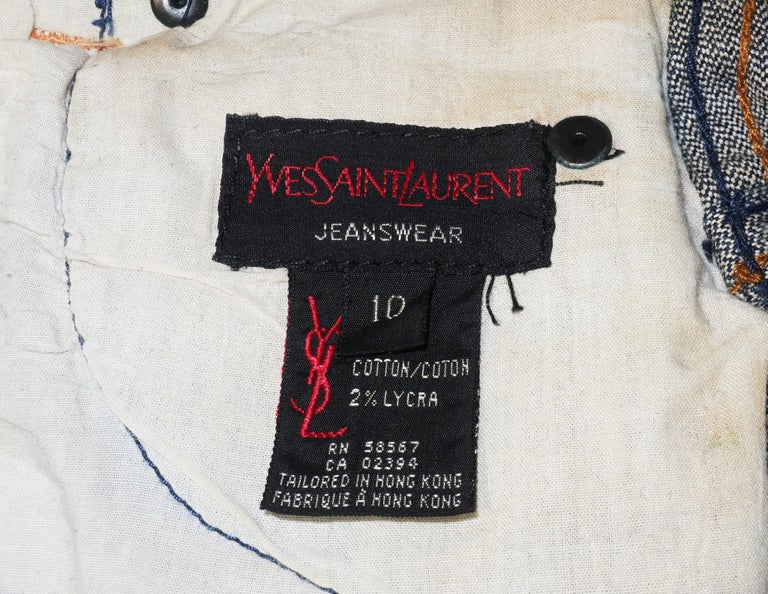 Vintage Yves Saint Laurent High Rise Blue Jeans Pants For ...