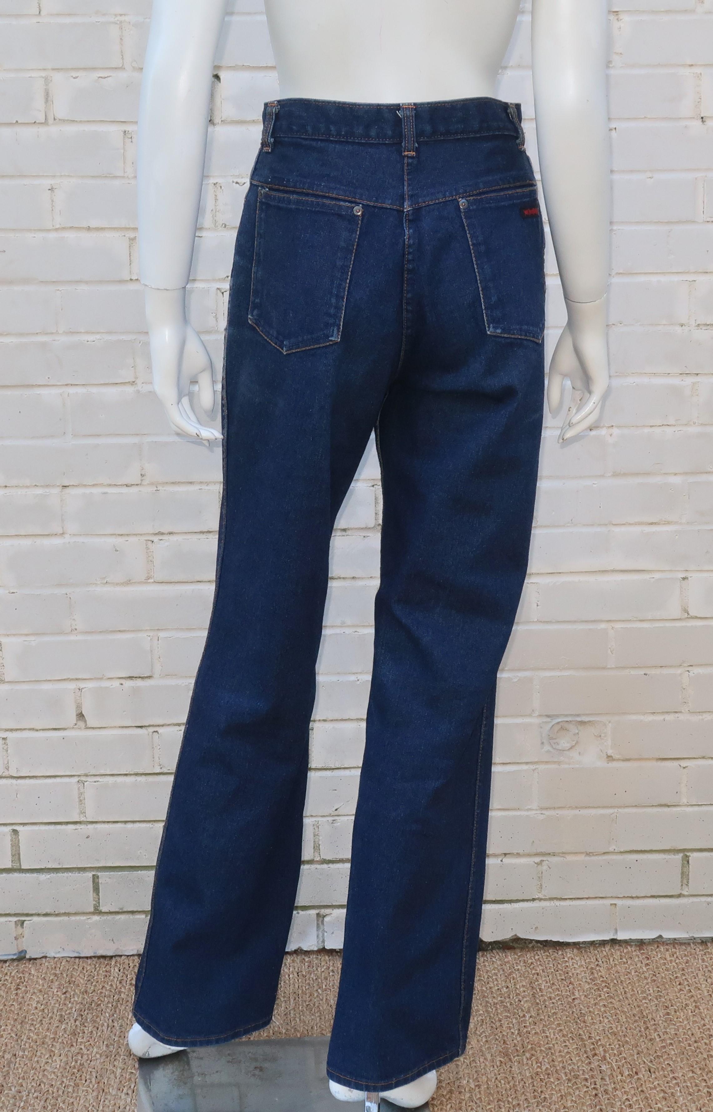 Vintage Yves Saint Laurent High Rise Blue Jeans Pants 1