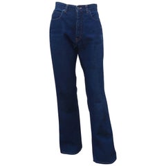 Vintage Yves Saint Laurent hochgeschnittene blaue Jeanshosen