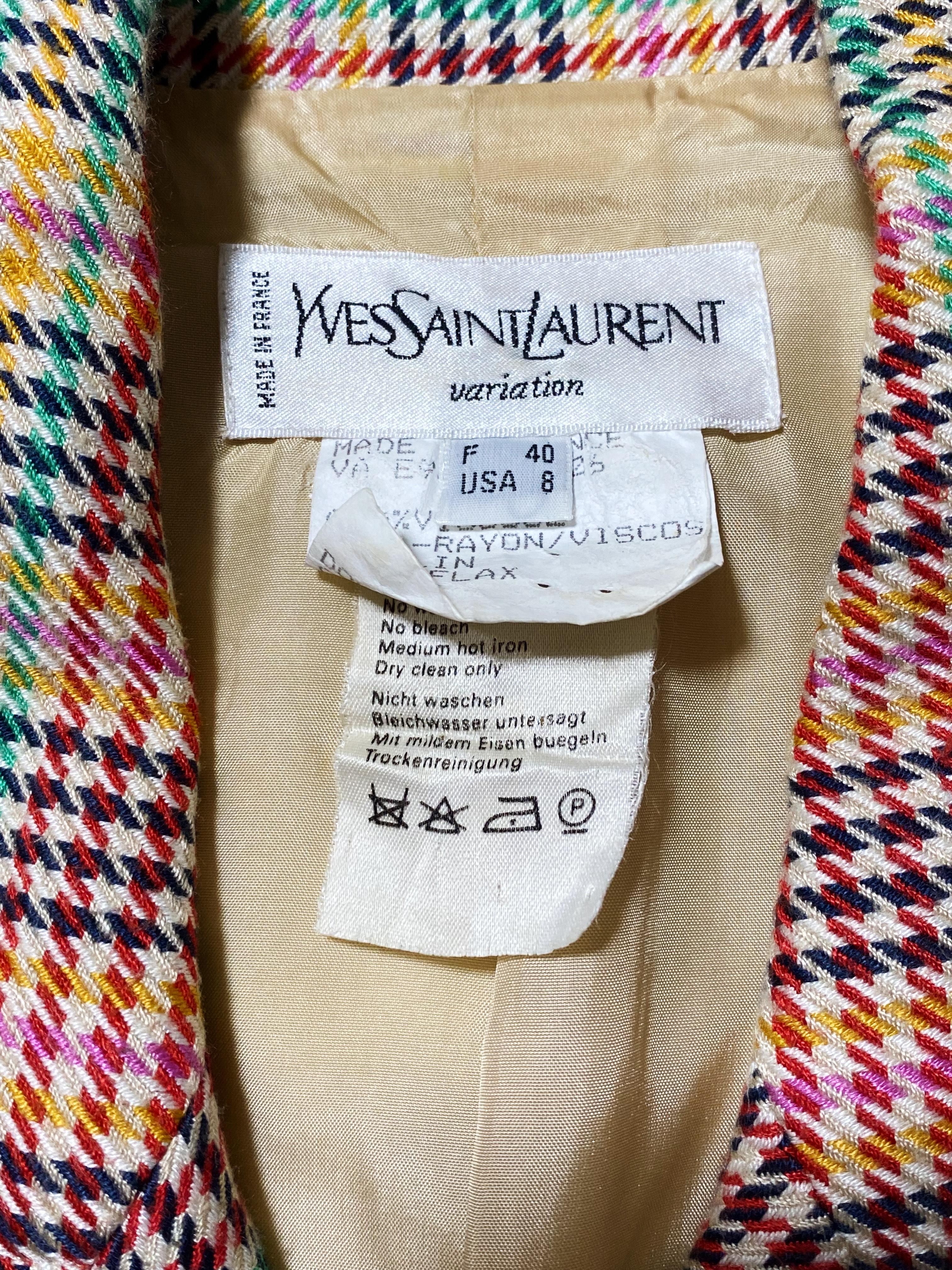 Donna Yves Saint Laurent - Blazer pied-de-poule d'epoca in vendita