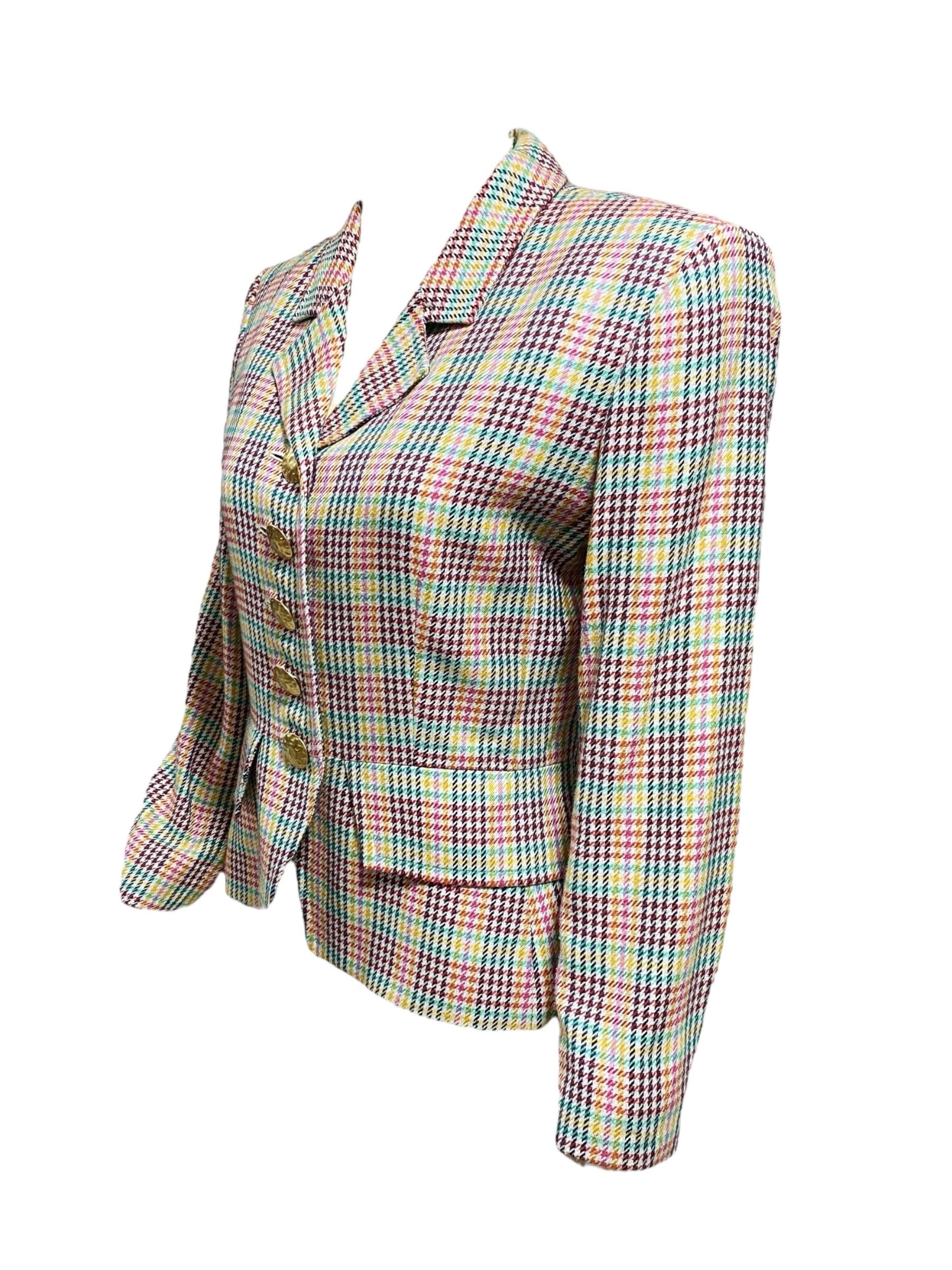 Yves Saint Laurent - Blazer pied-de-poule d'epoca in vendita 1